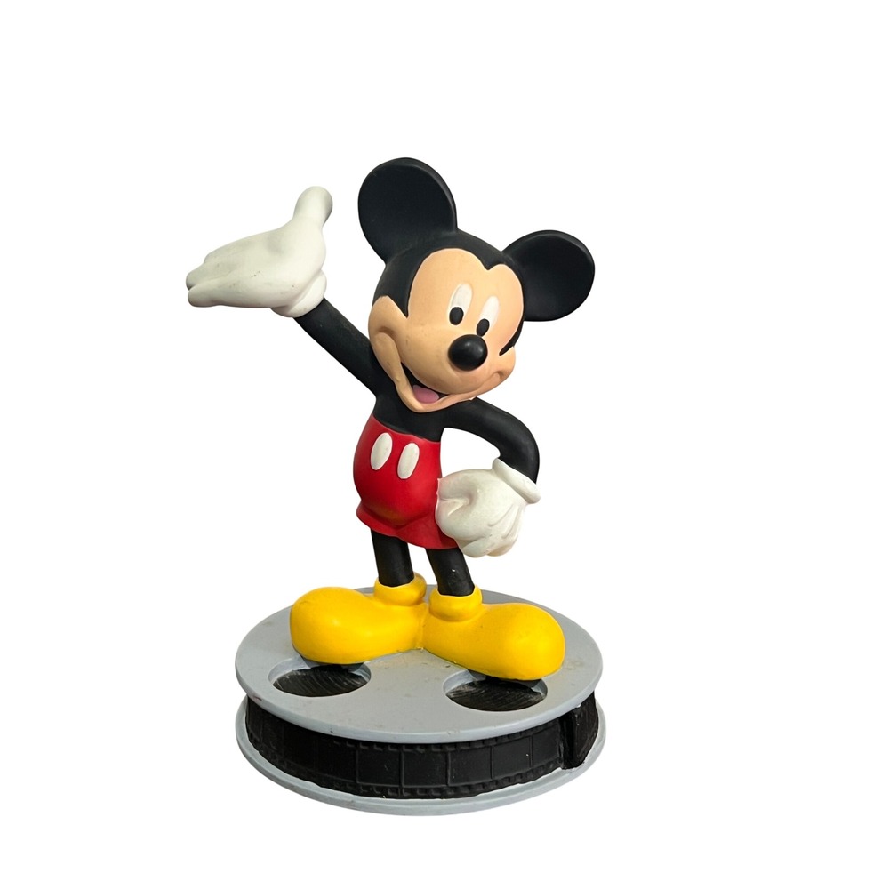 Vintage 1999 Disney Mickey Mouse Film Reel Base Figurine Applause 4 Inch PVC